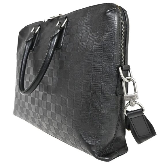 (D510) LOUIS VUITTON Porte Documents Jour 2Way Hand Bag Damier Infini BK - Picture 2 of 13